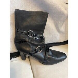 Brighton Womens Black Leather Ankle Boot Risque Model SZ 8.5M/NWOB